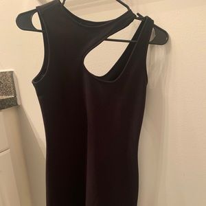 Asymmetrical black cocktail dress